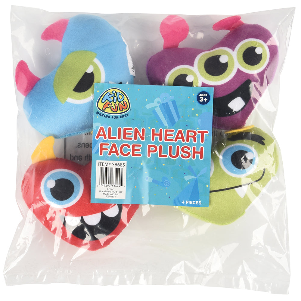 Alien Heart Face Plush (4 Per Package)