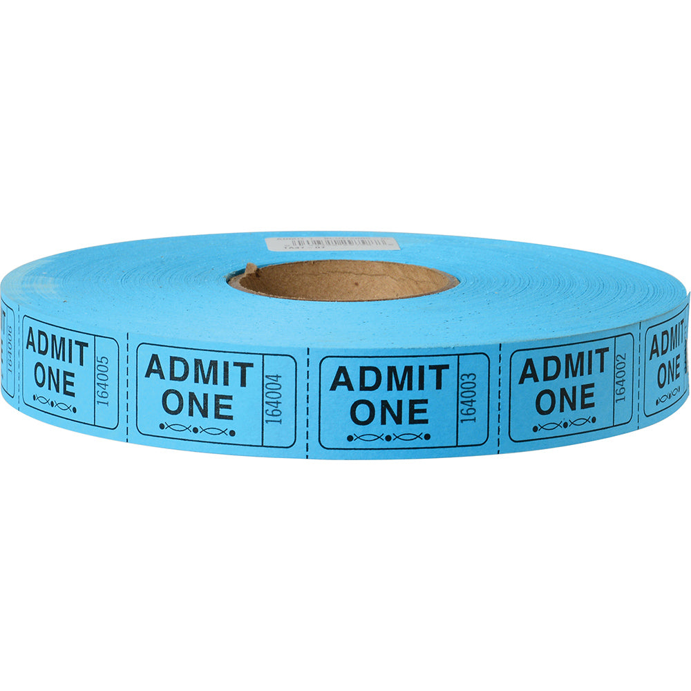Stock Ticket Admit 1, Blue, Event Supply 2000 per Roll