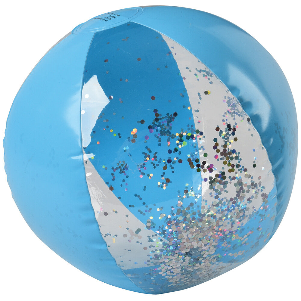 Glitter Stripe Beach Ball 12 Per Pack