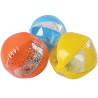 Glitter Stripe Beach Ball 12 Per Pack