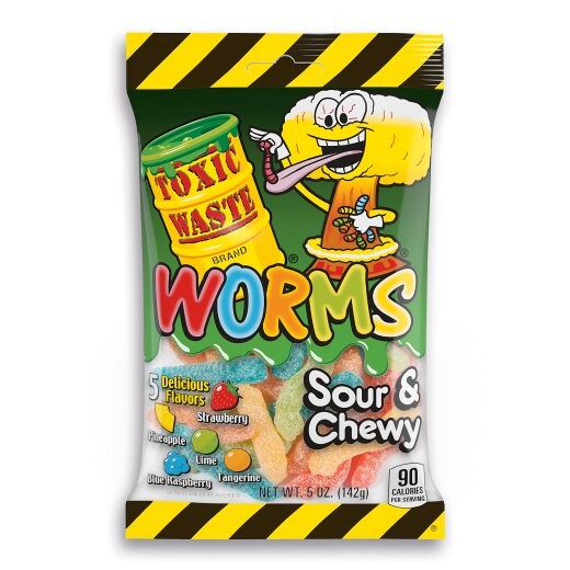 Toxic Waste Sour Worms Candy 12 Packages