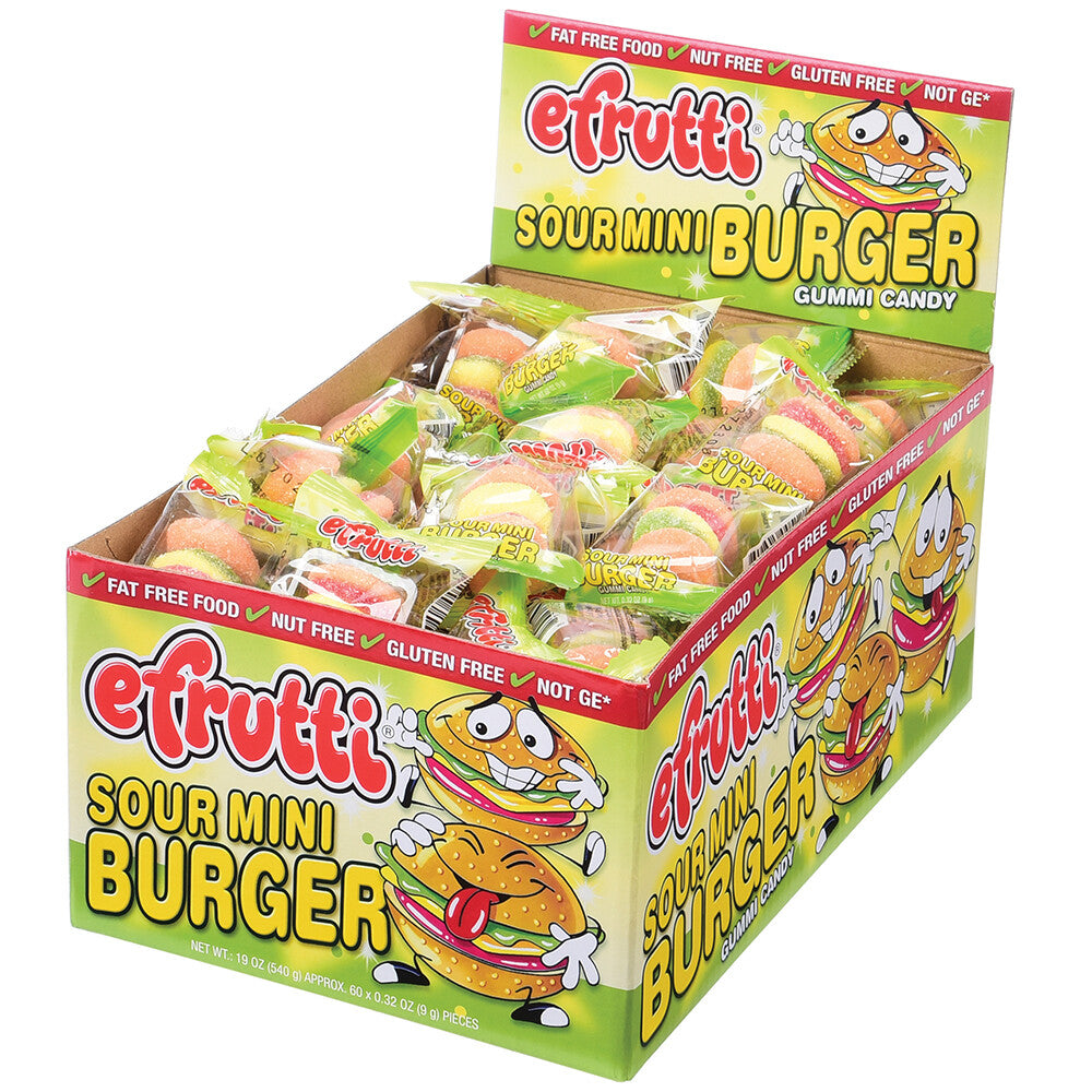 Efrutti Mini Sour Burgers Candy 60 Per Display