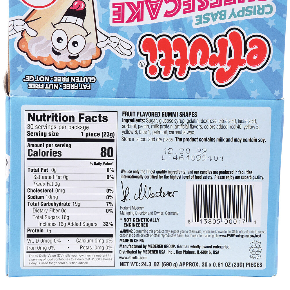 Efrutti Cheesecake Candy 30 Per Display