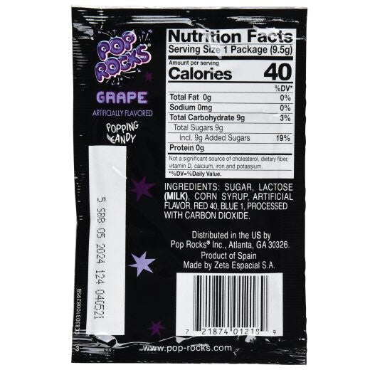 Pop Rocks Grape Candy 24 Per Display