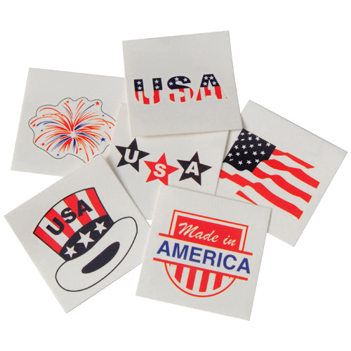 4th Of July Patriotic Tattoos Party Favor (144 tattoos/Bag)