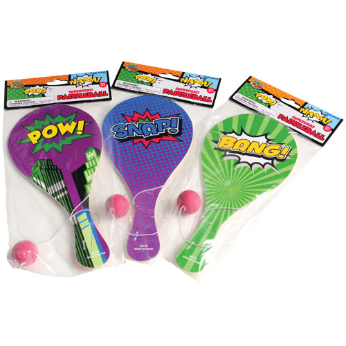 Superhero Paddle Toy Balls (1 dozen)