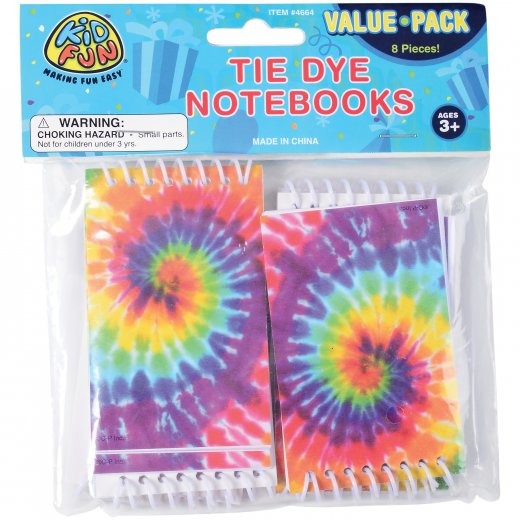 Tie Dye Kids Stationery Notebooks (Pack of 8)