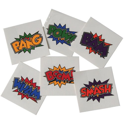 Superhero Tattoos Party Favor (144 pieces)