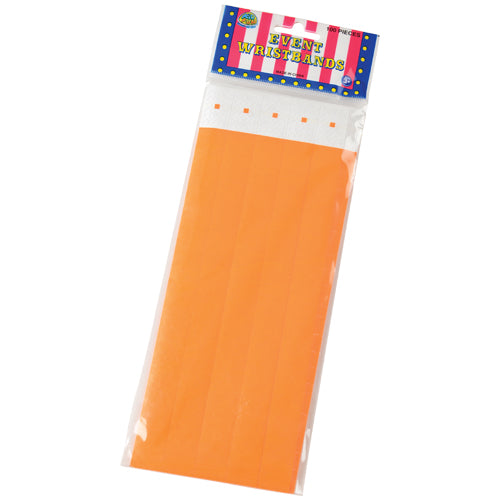 Adhesive Event Bands Orange Party Accessory (pack of 100)