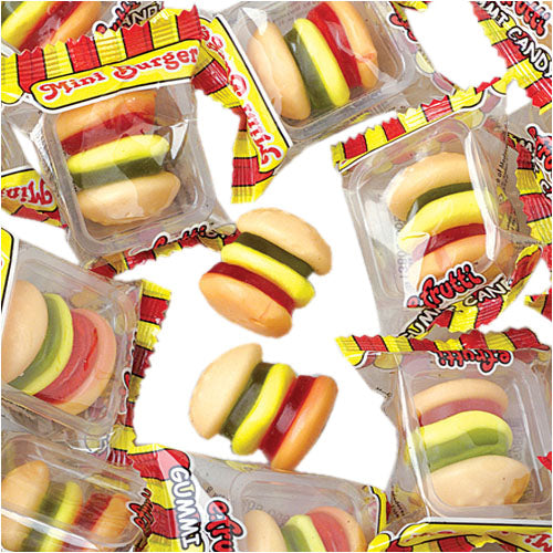 Party Candy Gummy Mini Burgers (60 Pieces)