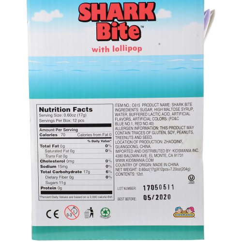 Shark Bite With Lollipop Candy (12ct Display)