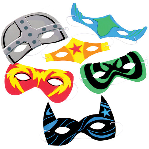 Foam Superhero Costume Masks (1 dozen)