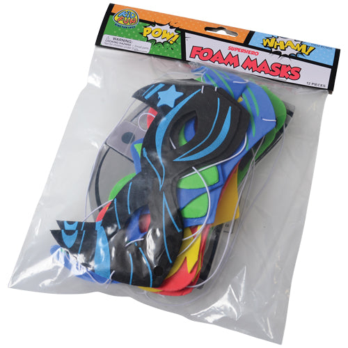 Foam Superhero Costume Masks (1 dozen)