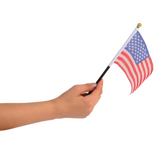 4th Of July Us Flag 4 In. X 6 In. Cloth Decoration (One Dozen)