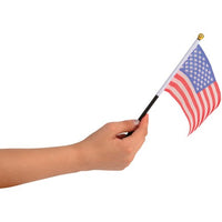 4th Of July Us Flag 4 In. X 6 In. Cloth Decoration (One Dozen)