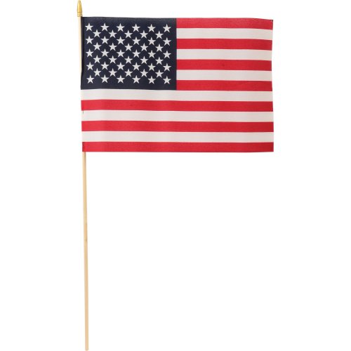 4th Of July Usa Flags 12 In. X 18 In. Cloth Decoration (One Dozen)