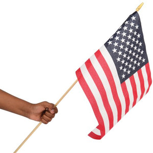 4th Of July Usa Flags 12 In. X 18 In. Cloth Decoration (One Dozen)