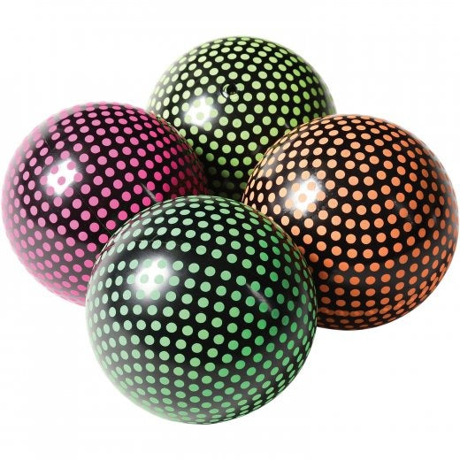 Neon Polka Dot Pvc Balls/5 Inch Toy (1 Dozen)