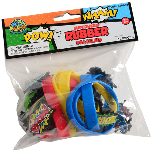 Superhero Rubber Bracelets Party Favor (1 dozen)
