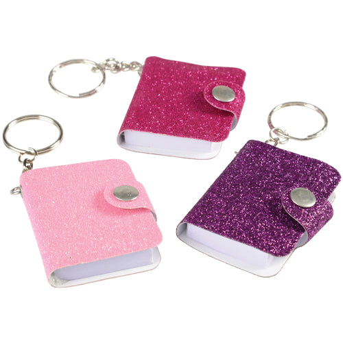 Mini Glitter Notebook Keychains Novelty (1 Dozen) Only at