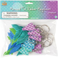 Mermaid Tail Rubber Keychains Party Favor (1 Dozen)