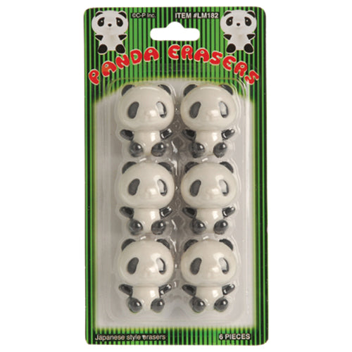Panda Erasers Stationery - 6 Pieces