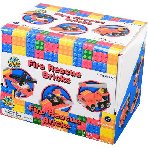 Fire Rescue Bricks Toy, 25 To 32-Pcs (1 Dozen)