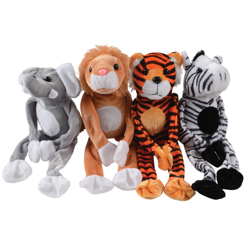 Wild Animals with Velcro Hands Plush Toy (1 Dozen)