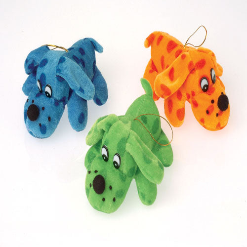 Plush Polka Dot Lay Down Dogs (1 Dozen)