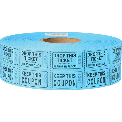 Double Raffle Ticket Blue, Event Supply 2000 per Roll