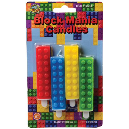 Block Mania Candle Party Favor (pack of 4)