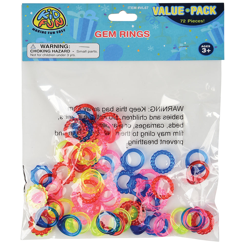 Gem Rings-72 Pieces Novelty