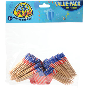 4th Of July Flag Pic Decoration (144 pieces)