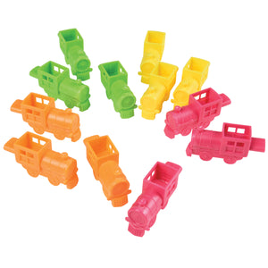 Mini Neon Train Whistles Toy (One Dozen)