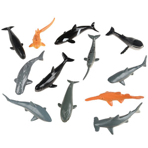 Mini Shark And Whale Toy Set (One dozen)