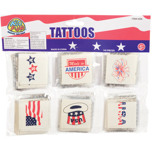 4th Of July Patriotic Tattoos Party Favor (144 tattoos/Bag)