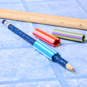 Striped Pencil Stationery Grips (1 Dozen)