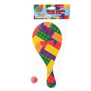 Block Mania Paddle Balls Toy (pack of 12)
