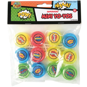 Superhero Mini Toy Yo-Yos (pack of 12)