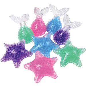 Squashy Mermaid Tails & Starfish Toy (1 Dozen)