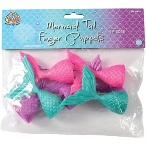 Mermaid Tail Finger Puppets Toy (Pack of 6)