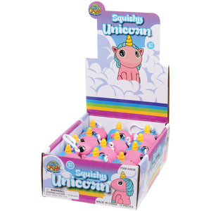 Squishy Unicorn W/Glitter Eyes Toy (1 Dozen)