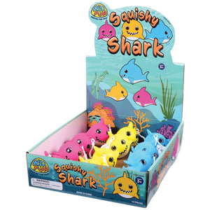 Squishy Shark with Glitter Eyes Toy (1 Dozen)