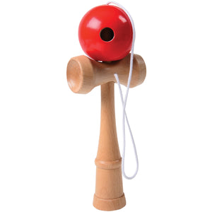 Wooden Kendama With Red Ball Toy