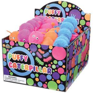Puffy Caterpillar Toys 24 Per Display