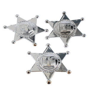Silver Sheriff Badges Costume (One Dozen)