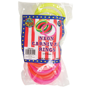Small Neon Carnival Rings Party Supply (1 dozen)