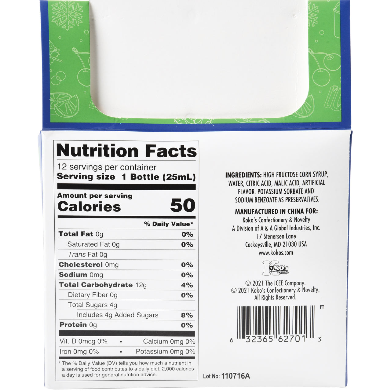 Icee Sour Spray Candy 12 Per Display