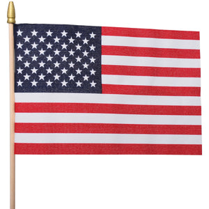 4th Of July Usa Flags 8 In. X 12 In. Cloth Decoration (One Dozen)