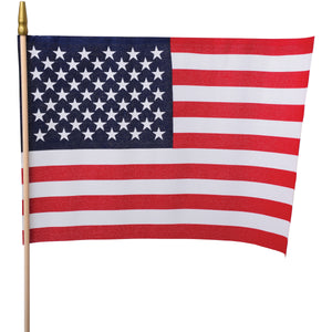 4th Of July Usa Flags 12 In. X 18 In. Cloth Decoration (One Dozen)